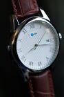 Men s Stainless Steel Quartz Classic Watch W  Genuine Leather Strap- Adorio