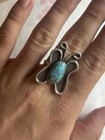 Custom Butterfly Sterling Silver   Kingman Turquoise Ring  Sz 8 5