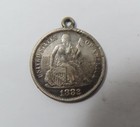 Usa Love Token Early Seated Liberty Silver 10 Cents 1882 Engraved W c c  Nice
