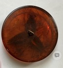 Large Amber Marbled Button With Metal Propeller Center 1-11 16   