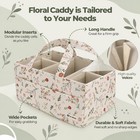 Baby Diaper Caddy Organizer Wildflower Nursery Storage Basket Shower Gift New