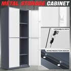 71  Gray white Lockable Utility Metal Storage Cabinet W  2 Adjustable Shelves