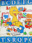 Vintage Sesame Street Alphabet Baby Vinyl Floor Play Mat Wall Decor Big Bird Abc