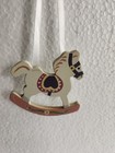 Vintage Wooden Rocking Horse Christmas Ornament     Hand Painted    3  Tall 2    Long