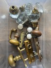 Lot Of Vintage Clear Crystal Glass Brass Metal Door Knobs