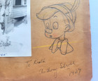1939 Photos Drawings Donald Duck Pinocchio Disney Artist Tony Strobl Los Angeles