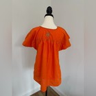      Handmade Orange Embroidered Mexican Blouse     Artisan Made     