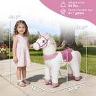 Qaba Ride On Unicorn Toy  Plush Baby Rocking Horse For Kids 4-7 Years White