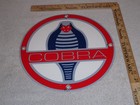 Vintage Ford Shelby Cobra Car  snake 11 3 4  Porcelain Metal Gasoline   Oil Sign