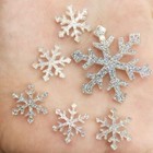 Snowflake Glitter Flat Back Rhinestone -xmas Craft Ornaments Acrylic Rhinestones