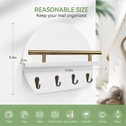 Key Holder Wall Mount Mail Organizer With Shelf   4 Hooks  Semicircle Decorative