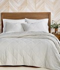 Hotel Collection  diamond Dobby   5 Piece King Coverlet Set  Shams  Beige  Nwot