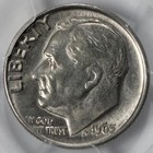 1965 Pcgs Au58 Huge Struck Thru Dime Mint Error Great Example
