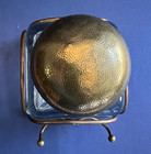 Substantial Large Art Deco Antique vintage Copper Brass And Glass Inkwell