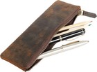  leather Pen Pencil Case  Zip Pouch  Accessories Holder  Stationery Bag  Classic