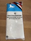 Lot Of 24 Mens Vintage New White Handkerchiefs