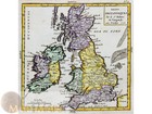 British Isles Antique Map Robert De Vaugondy Hand Colored 1750