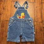 Sesame Street Shortall Kids 4t Blue Denim Big Bird Elmo Overalls Jeans