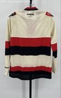 Reebok Womens Cream Red Black Stripe Nhl Ottawa Senators Hockey Jersey Adult M
