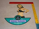 Vintage Dodge Brothers Motor Vehicle Service Garage      Woman Metal Gasoline Sign