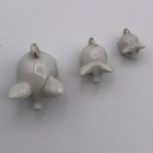 Pig Family Of 3 Miniature Pigs White Gold Trim See Description Made In Japan