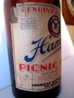 Hamm s Picnic Beer Bottle 64oz  Paper Label Irtp 1 2 Gal