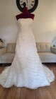 La Sposa Ivory Strapless Ruffled A-line Sheath Wedding Dress Size 10 Train