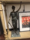 Bronze Figure Of Lady Justice  Cast Bronze And Signed Paloma Large 22 Inches 