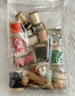 Lot Of Vintage Wooden Spools Of Thread Various Sizes Colors   Brands