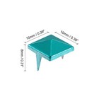 100pcs Square Pyramid Rivets  10mm Two-jaw Studs Spikes  blue 