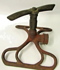 Vintage Cast Iron Brass Stationary Lawn Sprinkler Red Not Tested