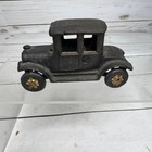 Vintage Cast Iron Toy Coupe Car 4    W X 2      Antique Style With Gold Wheels