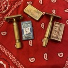 Vintage Gillette Aristocrat Gold Tone De Safety Razor   Gem Micromatic Se Razor