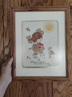 Vintage Framed Needlepoint  happiness In The Heart Puts Sunshine In The Day  