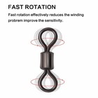 Size 6 Fishing Rolling Barrel Swivels Stainless Steel Solid Rings Lure Connector