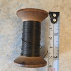 Vintage Wooden Spool Black Silk  Thread 