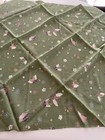 Japan Takashimaya Green Chirimen Furoshiki Wrapping Cloth Butterfly Pattern 67cm