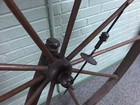 Antique Vtg Walking Large Spinning Wheel 71    Long X 57 1 2    Tall Beautiful 