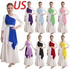 Us Kids Girls Asymmetrical Praise Worship Tunic Liturgical Lyrical Dance Dresses