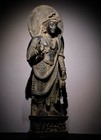 53  Old Chinese Bluestone Stone Carved Gandhara Art Buddha Statue