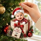 Personalized Baby   s First Christmas Acrylic Ornament  Custom Baby Photo   Name