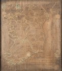 Rare Antique 18th C Needlework Map Of Ireland Sampler Georgian Marquetry Frame