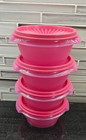Tupperware 4 Piece Bowl Servalier One Touch Containers Set Rare New