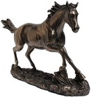 Horse Cantering On Grassland Cold Cast Bronze Finish Home Decorative Figurine
