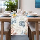  Nautical Coastal Table Runner 13x72 Inch Ocean Themed Coral 13 w X 72 l
