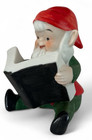 Vintage Homco Gnome Christmas Elf Reading A Book Ceramic Figurine 5205