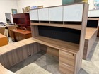 Executive U Shape W  Hutch In Modern Walnut Laminate Finish   71  X 102  X 29  H