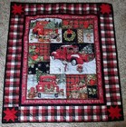 Christmas Quilt  Country Red Truck Collage  Cardinals Handmade Lap Quilt