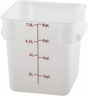 Winco Square Storage Container  8-quart  White
