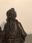 Antique Very  Well Carved Hard Wood Chinese Figure Of Man Walking With Duck